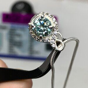 Certified Pale Blue Diamond Necklace